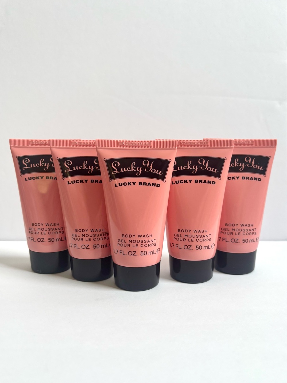 Bundle of five (5) travel size Lucky You by Lucky Brand body washes